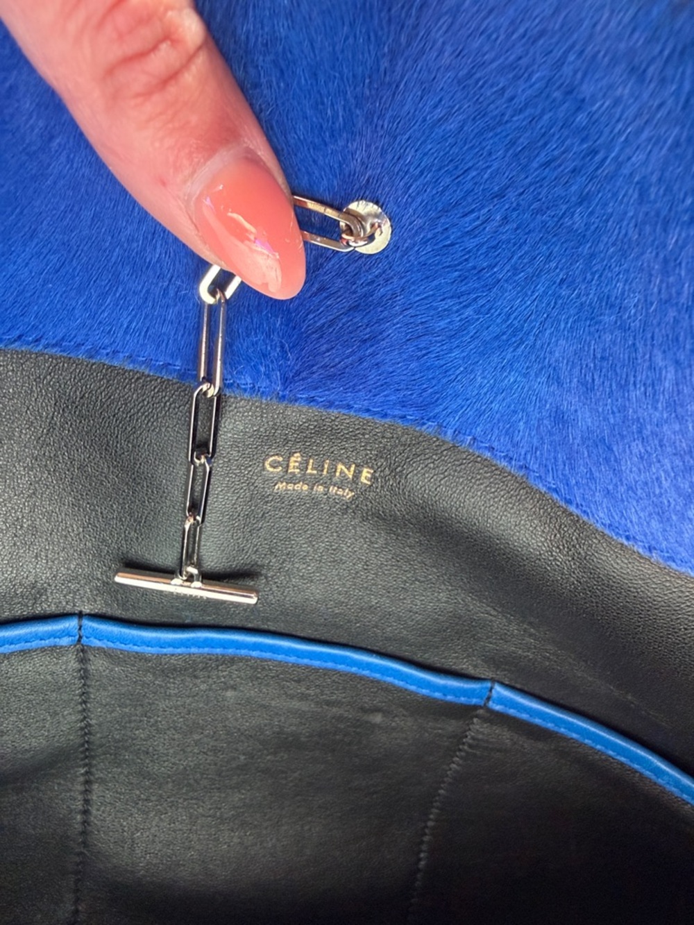 Céline Fall 2012 Blue Ponyhair New Shoulder Bag - Picture 9 of 12